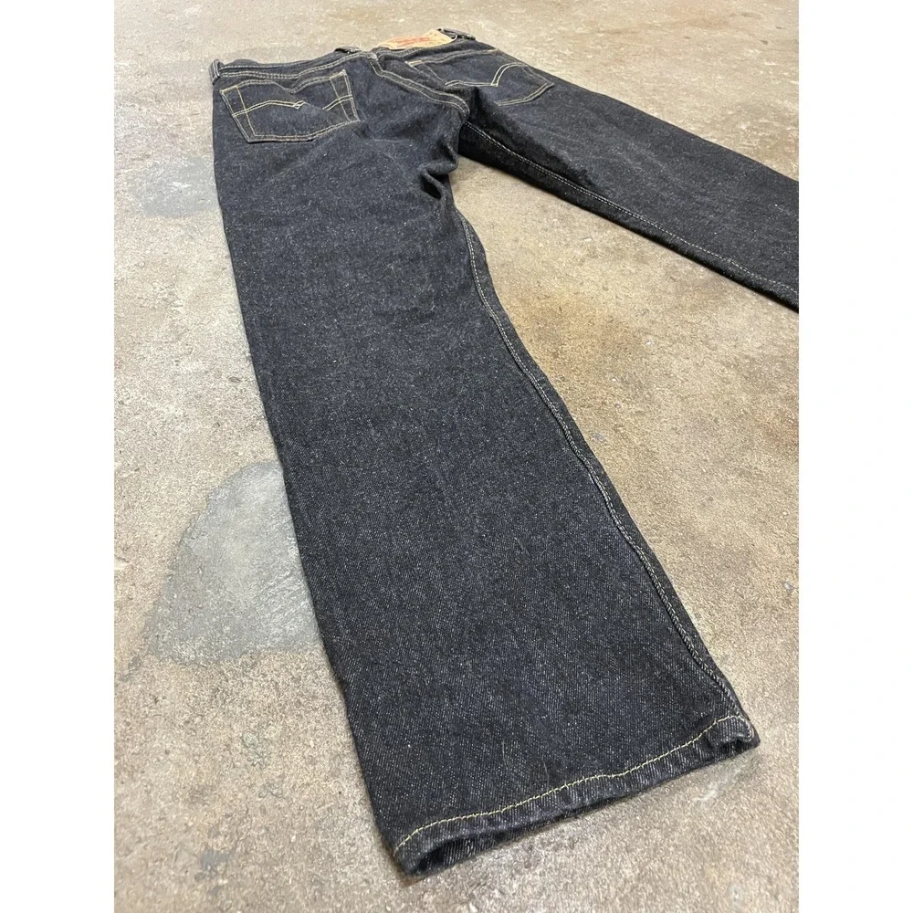 Levis 501 Jeans Mens 30x30 Dark Blue Denim Button Fly Straight Leg Shrink-to-Fit